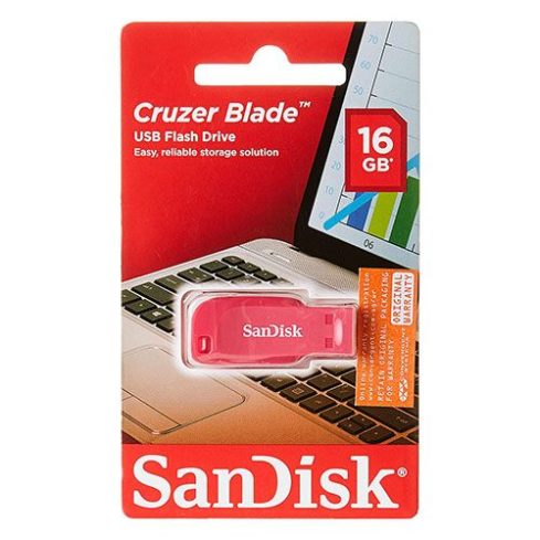 USB DISK SANDISK 16GB CRUZER BLADE ROZA, 2.0, brez pokrovčka
