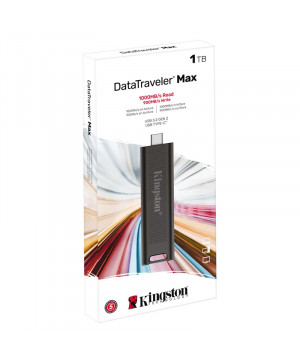 USB C disk Kingston 1TB DT Max, 3.2 Gen2, 1000/900MB/s, kovinski, drsni priključek