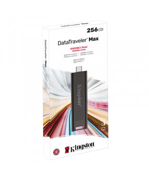 USB C disk Kingston 256GB DT Max, 3.2 Gen2, 1000/900MB/s, kovinski, drsni priključek