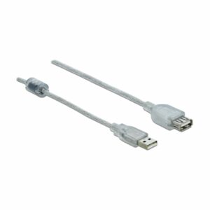 Podaljšek USB A-A 1m Delock transparent dvojno oklopljen