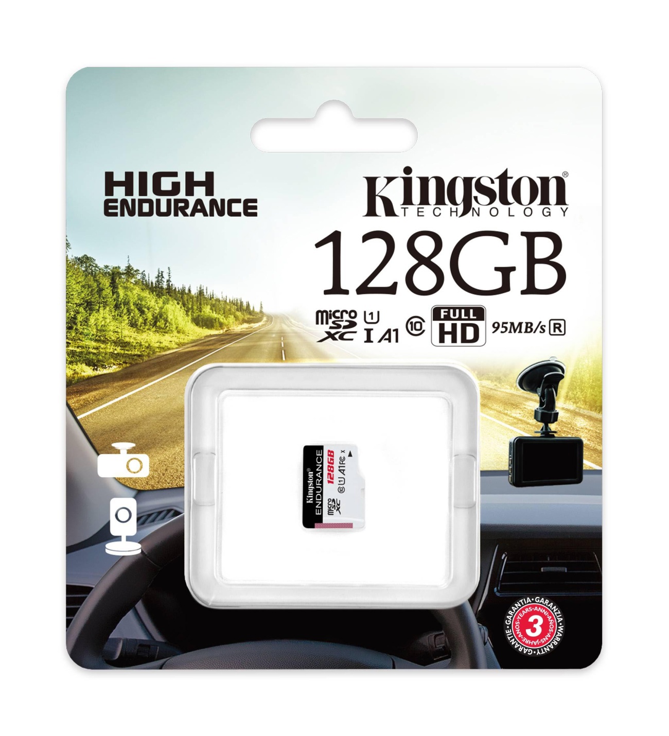 SDXC KINGSTON MICRO 128GB Endurance video snemanje, 95/45MB/s, UHS-I Speed Class 1 (U1)