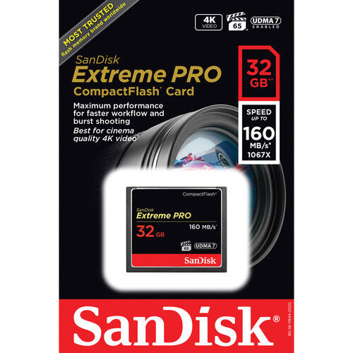 CF SANDISK 32GB EXTREME PRO UDMA7, 160/150MB/s, VPG-65