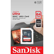 SDXC SanDisk 64GB Ultra, 100MB/s