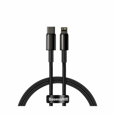 Kabel Apple USB C/Lightning 1m PD 20W Tungsten črn pleten Baseus