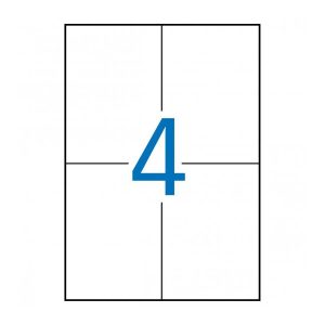 APLI Bele nalepke 105 x 148 mm, 4/stran 100 listov