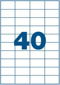 MULTI3 Bele nalepke 52,5 x 29,7, 40/stran 100 listov