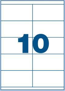 MULTI3 Bele nalepke 105 x 57, 10/stran 100 listov