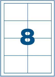 MULTI3 Bele nalepke 97 x 67,7, 8/stran 100 listov