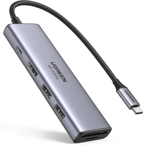 Ugreen 6v1 USB-C HUB 4K HDMI+čitalec kartic+2xUSB