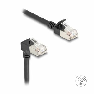 Delock patch SFTP CAT.6A 2m črn slim kotni 80306
