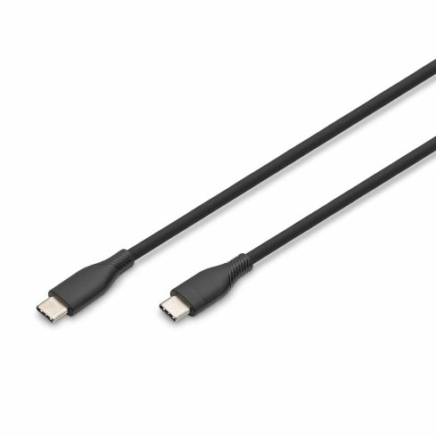Digitus kabel USB C-C 1m 60W črn silikonski AK-300341-010-S