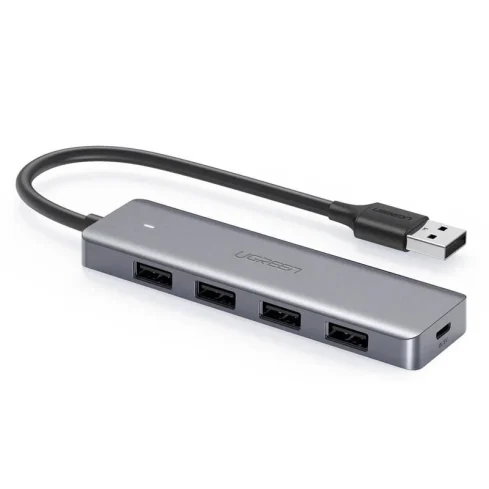 Ugreen USB Hub, USB 3.0, 4-portno srebrn - box