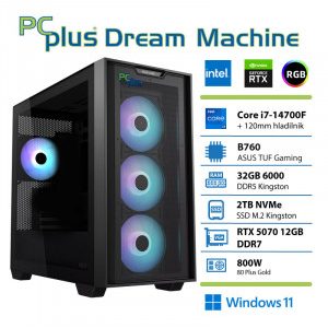 PCPLUS Dream Machine Core i7 14700F 32GB 2TB SSD RTX 5070 12GB Windows 11 Home gaming namizni računalnik