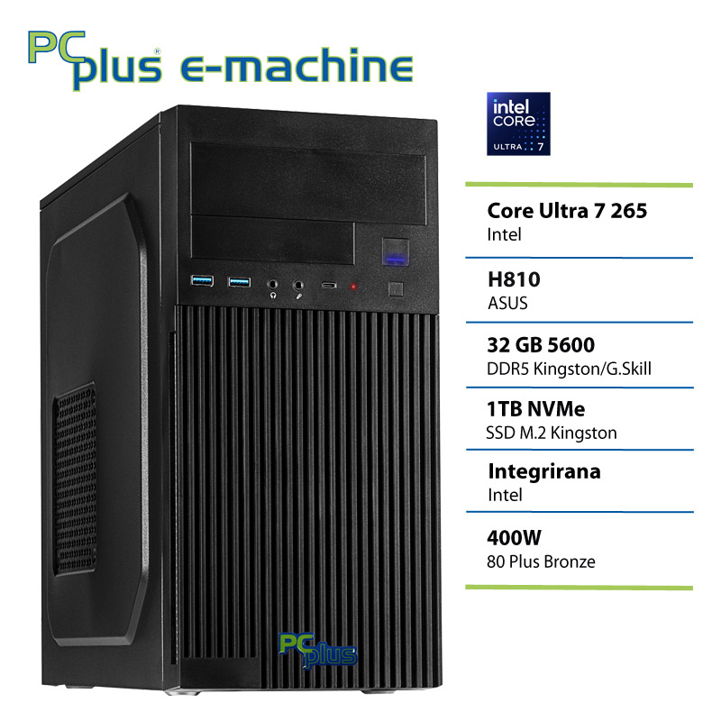 PCPLUS e-machine Core Ultra 7 265 32GB 1TB namizni računalnik