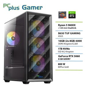 PCPLUS Gamer Ryzen 5 9600X 16GB 1TB GeForce RTX 5060 8GB gaming namizni računalnik