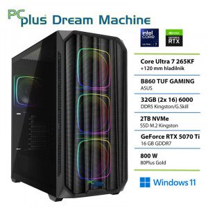 PCPLUS Dream Machine Ultra 7 265K 32GB 2TB SSD RTX 5070Ti 16GB Windows 11 Home + Xbox GP gaming namizni računalnik