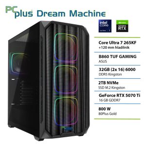 PCPLUS Dream Machine Ultra 7 265KF 32GB 2TB SSD RTX 5070Ti 16GB gaming namizni računalnik