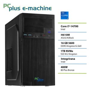 PCPLUS e-machine i7-14700 16GB DDR5 1TB SSD namizni računalnik