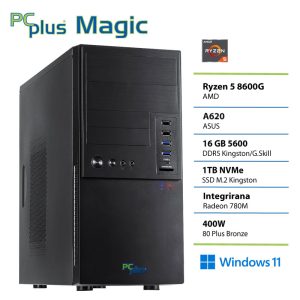PCPLUS Magic Ryzen 5 8600G 16GB 1TB Windows 11 Home namizni računalnik