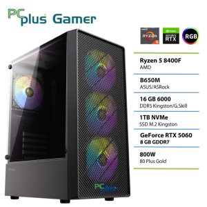 PCPLUS Gamer Ryzen 5 8400F 16GB 1TB RTX 5060 8GB gaming namizni računalnik
