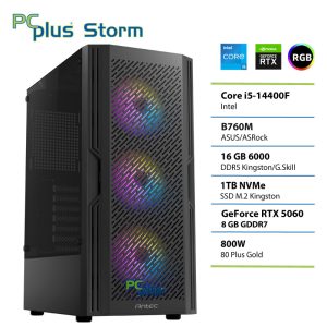 PCPLUS Storm Core i5 14400F 16GB 1TB SSD RTX 5060 8GB gaming namizni računalnik