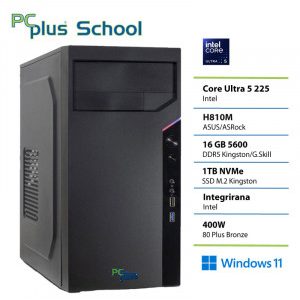 PCPLUS School Ultra 5 225 16GB 1TB Windows 11 PRO EDU (samo za izobraževalne ustanove) namizni računalnik