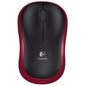 LOGITECH M185 brezžična optična rdeča miška