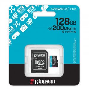 KINGSTON Canvas Go! Plus microSD 128GB Class 10 UHS-I U3 V30 A2 SD adapter SDCG4/128GB spominska kartica
