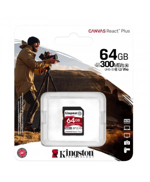 KINGSTON Canvas React Plus SD 64GB Class10 UHS-II SDR2/64GB spominska kartica