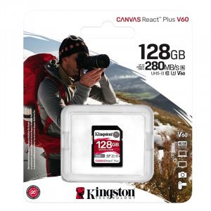 KINGSTON Canvas React Plus V60 SD 128GB Class10 UHS-II SDR2V6/128GB spominska kartica