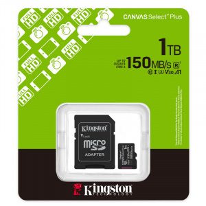 KINGSTON Canvas Select Plus microSD 1TB Class10 UHS-I SD adapter SDCS3/1TB spominska kartica