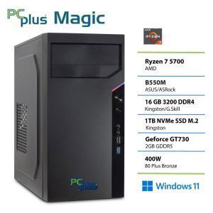 PCPLUS Magic Ryzen 7 5700 16GB 1TB SSD GT730 Windows 11 Home namizni računalnik