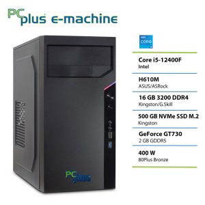 PCPLUS e-machine i5 12400F 16GB DDR5 500GB SSD GT730 namizni računalnik