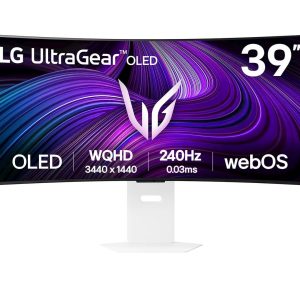 Monitor LG 39 OLED 39GX900A-B UltraGear ukrivljen, 3440x1440, 2x HDMI, DP, USB-C, 240 Hz, bel