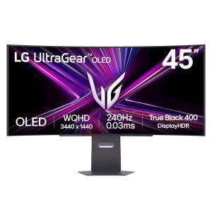 Monitor LG 44,5 OLED 45GX900A-B UltraGear ukrivljen, 3440x1440, 2x HDMI, DP, USB-C, 240 Hz