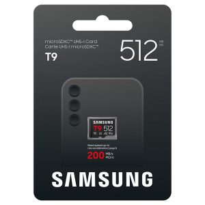 Spominska kartica Samsung T9, micro SDXC, 512GB, U3, V30, A2, UHS-I, 200 MB/s