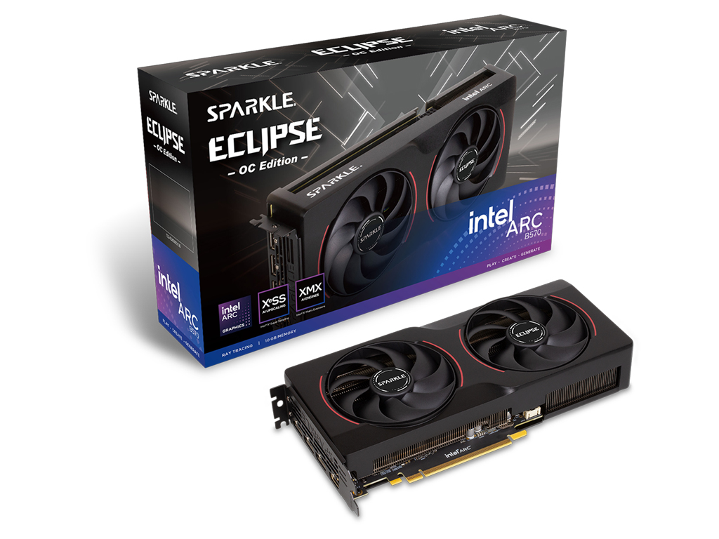 Grafična kartica Intel ARC B570 ECLIPSE OC, 10GB GDDR6, PCIe 4.0 x8, 3xDP 1xHDMI, Sparkle