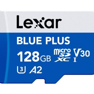 Spominska kartica Lexar BLUE PLUS, Micro SDXC, 128GB, 170MB/s, U3, V30, A2, UHS-I, z adapterjem