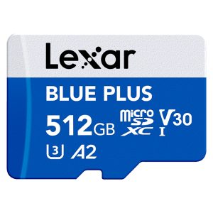 Spominska kartica Lexar BLUE PLUS, Micro SDXC, 512GB, 170MB/s, U3, V30, A2, UHS-I, z adapterjem