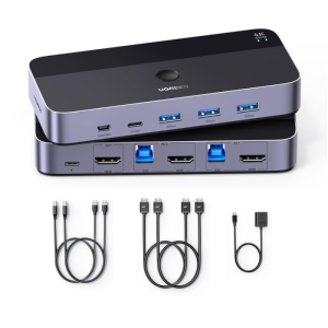 Ugreen USB 3.0 KVM stikalo za 1 monitor in 2 računalnika