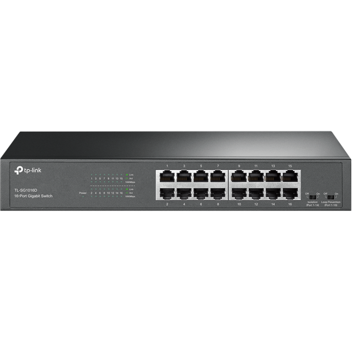 TP-LINK SG1016D V12 16 port Gigabit 10/100/1000 mrežno namizno/stensko stikalo