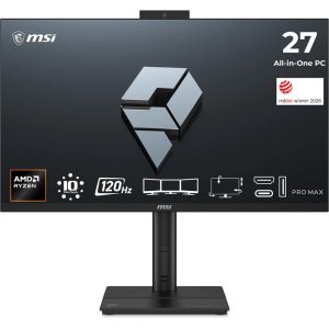 Računalnik All-in-One MSI PRO MAX 27TP Z 8MG Ryzen 7 / 16 GB / 512 GB SSD / 27" FHD / Touchscreen / IPS / 120Hz / 5MP Webcam / Windows 11 Pro (črn)