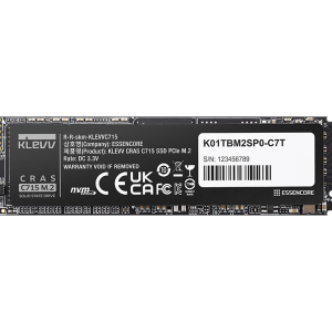 SSD 1TB M.2 80mm PCI-e 3.0 x4 NVMe, 3D TLC, Klevv Cras C715 (K01TBM2SP0-C7T)